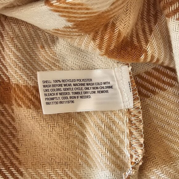 Cat & Jack - Girls' Plaid Button-Front Long Sleeve Shacket - Beige Plaid - Picture 4 of 13